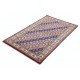 Hand Knotted Red, Ivory, Navy Blue Wool Area Rug | Turkish Hexagon Lattice Design Rug Hand Knotted Red, Ivory, Navy Blue Wool Area Rug | Turkish Hexagon Lattice Design Rug