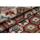 Hand Knotted Red, Ivory, Navy Blue Wool Area Rug | Turkish Hexagon Lattice Design Rug Hand Knotted Red, Ivory, Navy Blue Wool Area Rug | Turkish Hexagon Lattice Design Rug