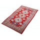 Hand Knotted Red, Navy Blue, Ivory, Light Blue Wool Area Rug | Traditional Turkish Tribal Motif Accent Rug Hand Knotted Red, Navy Blue, Ivory, Light Blue Wool Area Rug | Traditional Turkish Tribal Motif Accent Rug