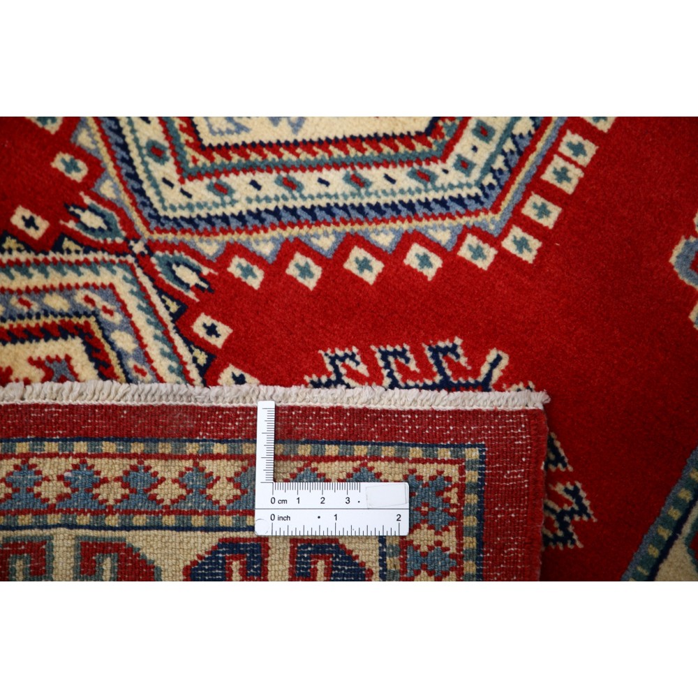 Hand Knotted Red, Navy Blue, Ivory, Light Blue Wool Area Rug | Traditional Turkish Tribal Motif Accent Rug Hand Knotted Red, Navy Blue, Ivory, Light Blue Wool Area Rug | Traditional Turkish Tribal Motif Accent Rug