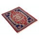 Hand Knotted Red, Navy Blue, Ivory Wool Area Rug | Geometric Tribal Medallion Patterned Accent Rug Hand Knotted Red, Navy Blue, Ivory Wool Area Rug | Geometric Tribal Medallion Patterned Accent Rug