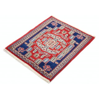 Red Handknotted Accent Rug | Woolen Floor Covering | Handmade Rug for Bedroom and Entryway