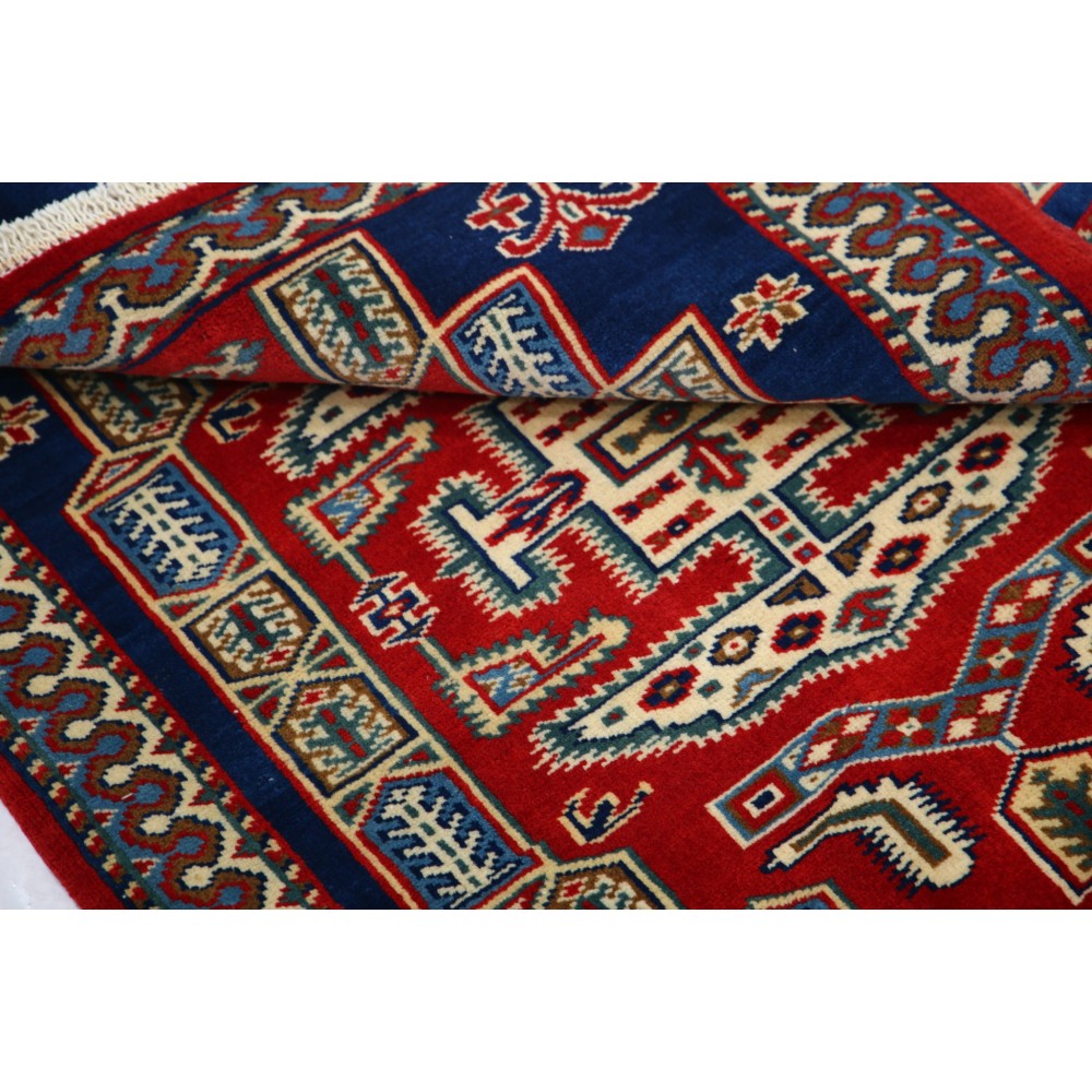 Red Handknotted Accent Rug | Woolen Floor Covering | Handmade Rug for Bedroom and Entryway