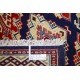 Hand Knotted Navy, Red, Ivory Wool Area Rug | Geometric Medallion Patterned Accent Rug Hand Knotted Navy, Red, Ivory Wool Area Rug | Geometric Medallion Patterned Accent Rug