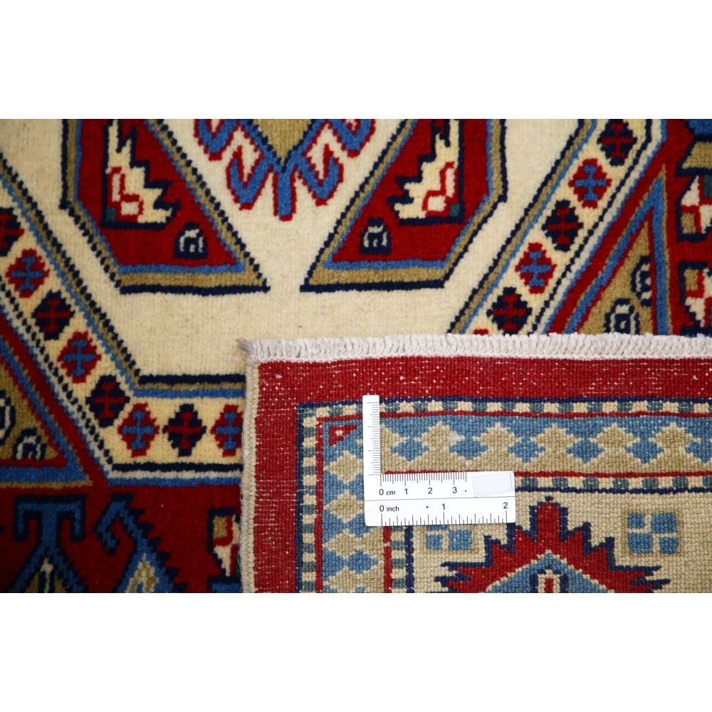 Hand Knotted Red, Navy Blue, Ivory, Light Blue Wool Area Rug | Turkish Tribal Style Accent Rug Hand Knotted Red, Navy Blue, Ivory, Light Blue Wool Area Rug | Turkish Tribal Style Accent Rug
