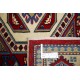 Hand Knotted Red, Navy Blue, Ivory, Light Blue Wool Area Rug | Turkish Tribal Style Accent Rug Hand Knotted Red, Navy Blue, Ivory, Light Blue Wool Area Rug | Turkish Tribal Style Accent Rug