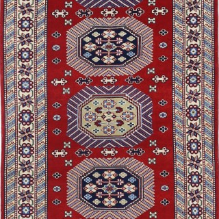 Red Hallway Runner Rug | Handknotted Kitchen Rug | Corridor Rug | Wool Stair Rug
