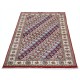 Hand Knotted Red, Ivory, Navy Blue Wool Area Rug | Turkish Hexagon Lattice Design Rug Hand Knotted Red, Ivory, Navy Blue Wool Area Rug | Turkish Hexagon Lattice Design Rug