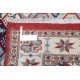 Hand Knotted Red, Ivory, Navy Blue Wool Area Rug | Turkish Hexagon Lattice Design Rug Hand Knotted Red, Ivory, Navy Blue Wool Area Rug | Turkish Hexagon Lattice Design Rug