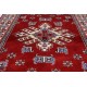 Hand Knotted Red, Navy Blue, Ivory, Light Blue Wool Area Rug | Turkish Tribal Style Accent Rug Hand Knotted Red, Navy Blue, Ivory, Light Blue Wool Area Rug | Turkish Tribal Style Accent Rug