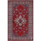 Hand Knotted Red, Navy Blue, Ivory, Light Blue Wool Area Rug | Turkish Tribal Style Accent Rug Hand Knotted Red, Navy Blue, Ivory, Light Blue Wool Area Rug | Turkish Tribal Style Accent Rug