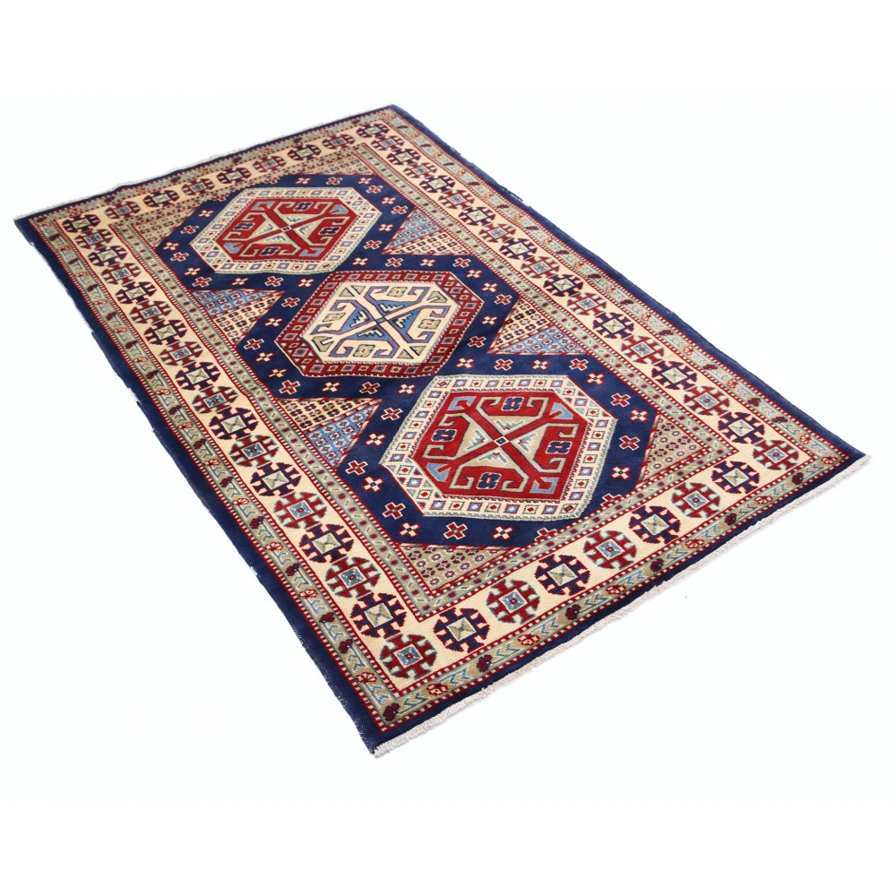 Hand Knotted Tribal Wool Accent Rug | Geometric Design Entryway and Bedroom Rug Hand Knotted Tribal Wool Accent Rug | Geometric Design Entryway and Bedroom Rug