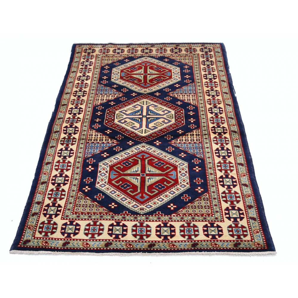 Hand Knotted Tribal Wool Accent Rug | Geometric Design Entryway and Bedroom Rug Hand Knotted Tribal Wool Accent Rug | Geometric Design Entryway and Bedroom Rug
