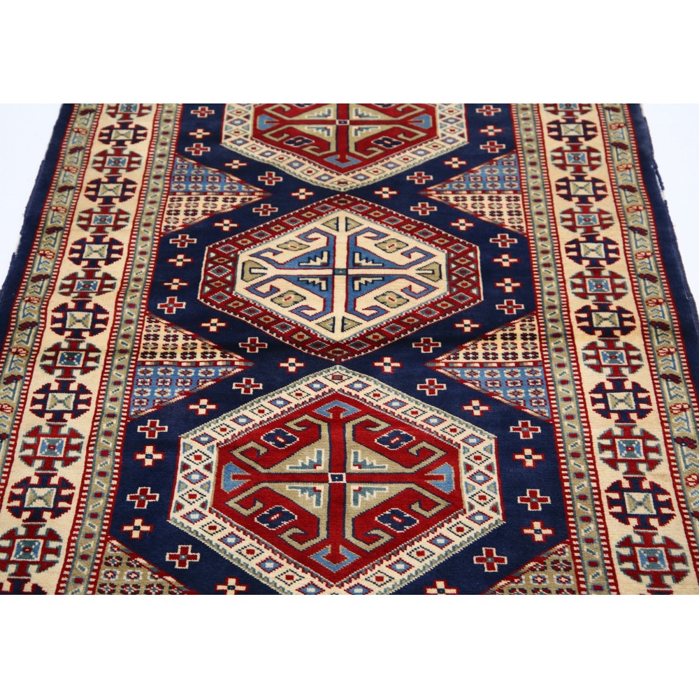 Hand Knotted Tribal Wool Accent Rug | Geometric Design Entryway and Bedroom Rug Hand Knotted Tribal Wool Accent Rug | Geometric Design Entryway and Bedroom Rug
