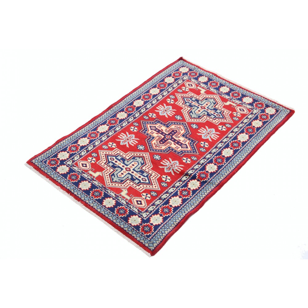 Hand Knotted Geometric Wool Accent Rug | Red Turkish Rug for Bedroom, Kitchen and Entryway Decor Hand Knotted Geometric Wool Accent Rug | Red Turkish Rug for Bedroom, Kitchen and Entryway Decor