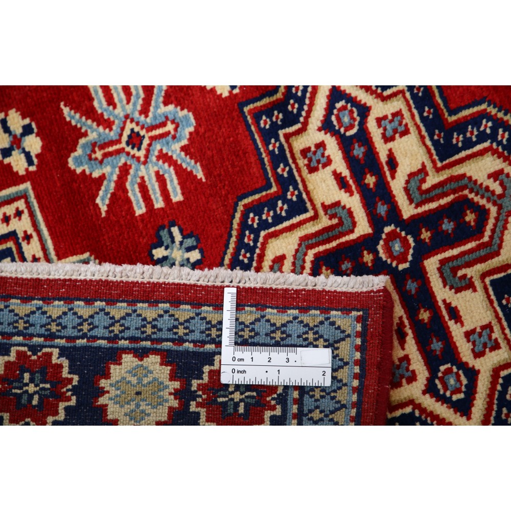 Hand Knotted Geometric Wool Accent Rug | Red Turkish Rug for Bedroom, Kitchen and Entryway Decor Hand Knotted Geometric Wool Accent Rug | Red Turkish Rug for Bedroom, Kitchen and Entryway Decor