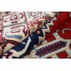 Hand Knotted Red, Navy Blue, Ivory Wool Area Rug | Turkish Geometric Medallion Design Accent Rug Hand Knotted Red, Navy Blue, Ivory Wool Area Rug | Turkish Geometric Medallion Design Accent Rug