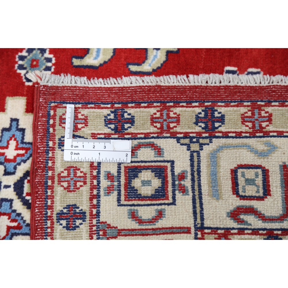 Hand Knotted Red, Navy Blue, Ivory Wool Area Rug | Turkish Geometric Medallion Design Accent Rug Hand Knotted Red, Navy Blue, Ivory Wool Area Rug | Turkish Geometric Medallion Design Accent Rug