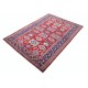 Hand Knotted Red, Navy Blue, Light Blue, Ivory Wool Area Rug | Turkish Tribal Motif Accent Rug Hand Knotted Red, Navy Blue, Light Blue, Ivory Wool Area Rug | Turkish Tribal Motif Accent Rug