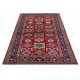 Hand Knotted Red, Navy Blue, Light Blue, Ivory Wool Area Rug | Turkish Tribal Motif Accent Rug Hand Knotted Red, Navy Blue, Light Blue, Ivory Wool Area Rug | Turkish Tribal Motif Accent Rug