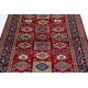 Hand Knotted Red, Navy Blue, Light Blue, Ivory Wool Area Rug | Turkish Tribal Motif Accent Rug Hand Knotted Red, Navy Blue, Light Blue, Ivory Wool Area Rug | Turkish Tribal Motif Accent Rug