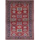 Hand Knotted Red, Navy Blue, Light Blue, Ivory Wool Area Rug | Turkish Tribal Motif Accent Rug Hand Knotted Red, Navy Blue, Light Blue, Ivory Wool Area Rug | Turkish Tribal Motif Accent Rug
