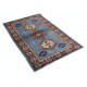 Hand Knotted Light Blue, Red, Ivory Wool Area Rug | Turkish Tribal Style Accent Rug