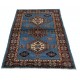 Hand Knotted Light Blue, Red, Ivory Wool Area Rug | Turkish Tribal Style Accent Rug