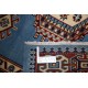 Hand Knotted Light Blue, Red, Ivory Wool Area Rug | Turkish Tribal Style Accent Rug