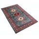 Hand Knotted Slate Blue, Red, Ivory Tribal Accent Rug | Geometric Design Wool Rug Hand Knotted Slate Blue, Red, Ivory Tribal Accent Rug | Geometric Design Wool Rug
