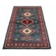 Hand Knotted Slate Blue, Red, Ivory Tribal Accent Rug | Geometric Design Wool Rug Hand Knotted Slate Blue, Red, Ivory Tribal Accent Rug | Geometric Design Wool Rug