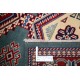 Hand Knotted Slate Blue, Red, Ivory Tribal Accent Rug | Geometric Design Wool Rug Hand Knotted Slate Blue, Red, Ivory Tribal Accent Rug | Geometric Design Wool Rug
