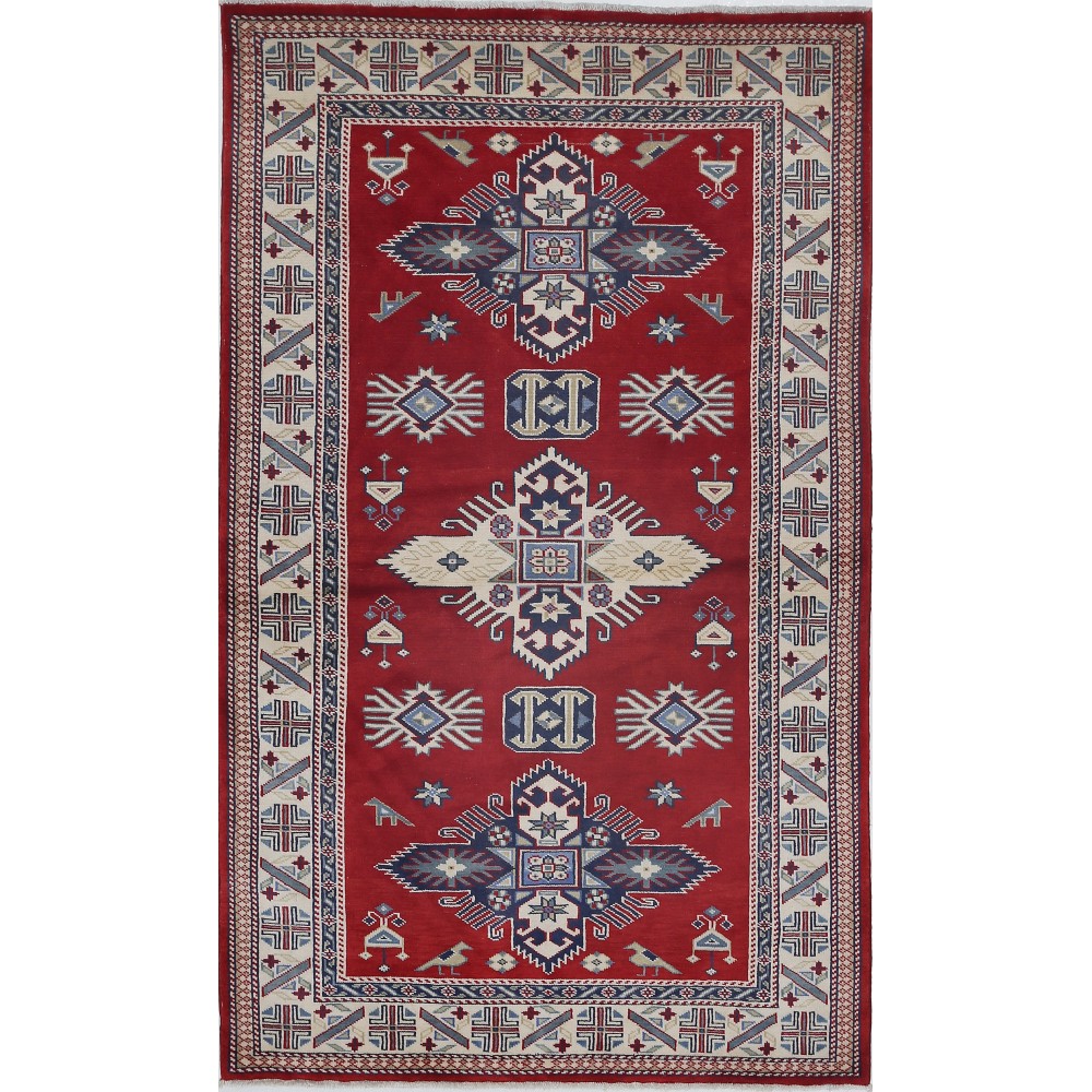 Hand Knotted Turkish Wool Accent Rug | Tribal Red Rug for Home Decor Hand Knotted Turkish Wool Accent Rug | Tribal Red Rug for Home Decor