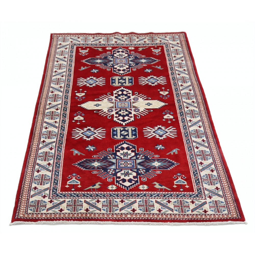Hand Knotted Turkish Wool Accent Rug | Tribal Red Rug for Home Decor Hand Knotted Turkish Wool Accent Rug | Tribal Red Rug for Home Decor