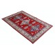 Hand Knotted Red, Navy Blue, Ivory, Light Blue Wool Area Rug | Turkish Tribal Motif Accent Rug Hand Knotted Red, Navy Blue, Ivory, Light Blue Wool Area Rug | Turkish Tribal Motif Accent Rug