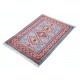 Hand Knotted Light Blue, Red, Ivory Wool Area Rug | Geometric Tribal Medallion Patterned Accent Rug Hand Knotted Light Blue, Red, Ivory Wool Area Rug | Geometric Tribal Medallion Patterned Accent Rug