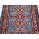 Hand Knotted Light Blue, Red, Ivory Wool Area Rug | Geometric Tribal Medallion Patterned Accent Rug Hand Knotted Light Blue, Red, Ivory Wool Area Rug | Geometric Tribal Medallion Patterned Accent Rug
