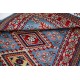 Hand Knotted Light Blue, Red, Ivory Wool Area Rug | Geometric Tribal Medallion Patterned Accent Rug Hand Knotted Light Blue, Red, Ivory Wool Area Rug | Geometric Tribal Medallion Patterned Accent Rug
