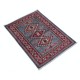 Hand Knotted Light Blue, Red, Ivory Wool Area Rug | Turkish Geometric Medallion Accent Rug Hand Knotted Light Blue, Red, Ivory Wool Area Rug | Turkish Geometric Medallion Accent Rug