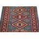 Handknotted Light Blue, Red, Ivory Wool Area Rug | Geometric Tribal Medallion Patterned Accent Rug Handknotted Light Blue, Red, Ivory Wool Area Rug | Geometric Tribal Medallion Patterned Accent Rug