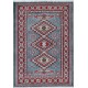 Handknotted Light Blue, Red, Ivory Wool Area Rug | Geometric Tribal Medallion Patterned Accent Rug Handknotted Light Blue, Red, Ivory Wool Area Rug | Geometric Tribal Medallion Patterned Accent Rug