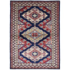 Hand Knotted Geometric Accent Rug | Decorative Area Rug for Bedroom and Entryway | 100% Wool