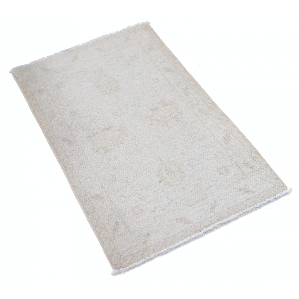 Hand Knotted Wool Accent Rug with Floral Design | Beige Area Rug for Bedroom, Kitchen and Entryway Decor Hand Knotted Wool Accent Rug with Floral Design | Beige Area Rug for Bedroom, Kitchen and Entryway Decor