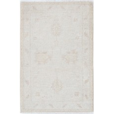 Hand Knotted Wool Accent Rug with Floral Design | Beige Area Rug for Bedroom, Kitchen and Entryway Decor