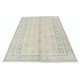 Hand Knotted Beige and Light Blue Wool Area Rug with Minimal Geometric Design