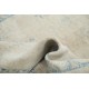 Hand Knotted Beige and Light Blue Wool Area Rug with Minimal Geometric Design