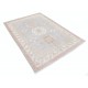 Hand Knotted Turkish Geometric Wool Area Rug in Soft Tones Hand Knotted Turkish Geometric Wool Area Rug in Soft Tones