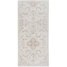 Beige Handknotted Wool Runner Rug for Hallway, Corridor and Kitchen Decor | Stair Rug