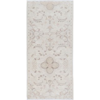 Beige Handknotted Wool Runner Rug for Hallway, Corridor and Kitchen Decor | Stair Rug