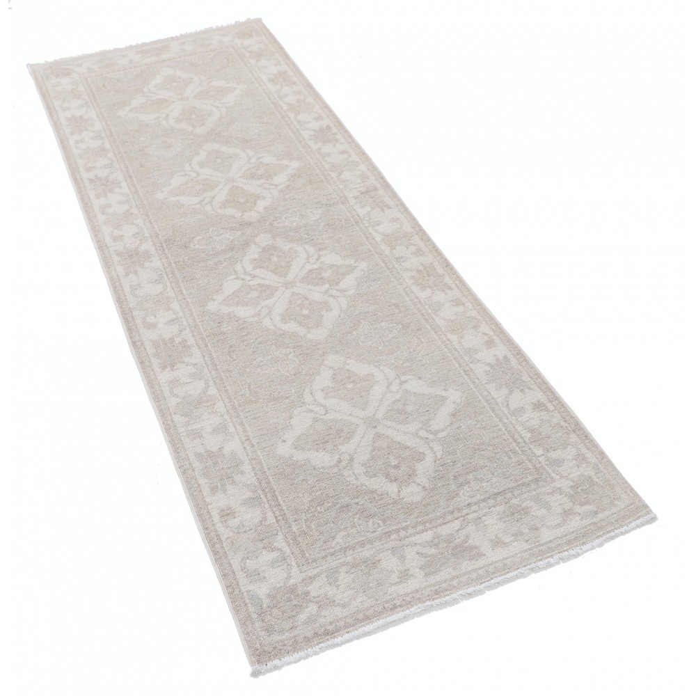 Hand Knotted Hallway Runner Rug | Beige Wool Runner Rug for Corridor | Stair Rug | New Kitchen Rug